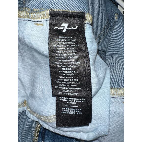 7 for all mankind easy slim blue jeans with heart  embroidered - Picture 14 of 16